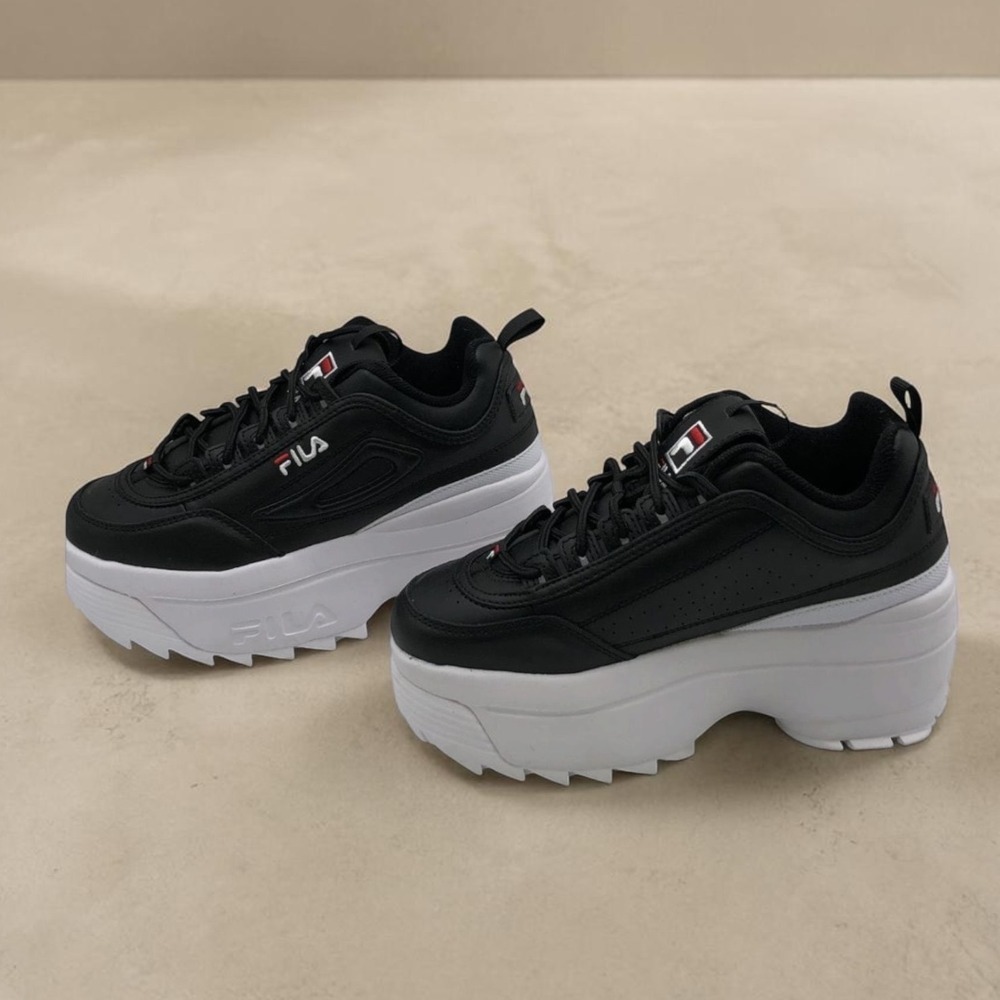 FILA Disruptor II Premium Platform Sneakers Black White sz 6.5 Chunky Shoes NEW - Picture 5 of 16